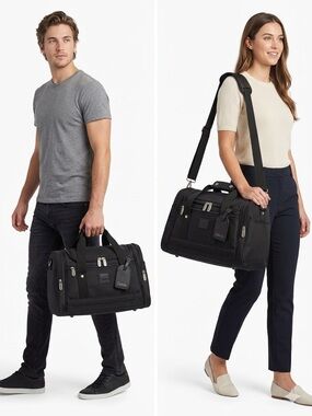 Dakota Black Ballistic Nylon Boarding Bag Multi-Pocket Duffel Trolley Sleeve